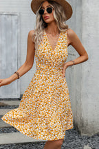 Aitana - V Neck Floral Tie Waist Dress for Women