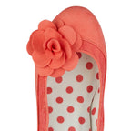 Autumn - Coral Court Shoe With Flower Trim Women