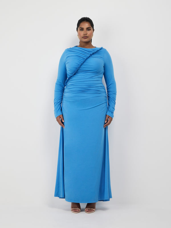 Claudia - Sky Blue Elegant Maxi Dress