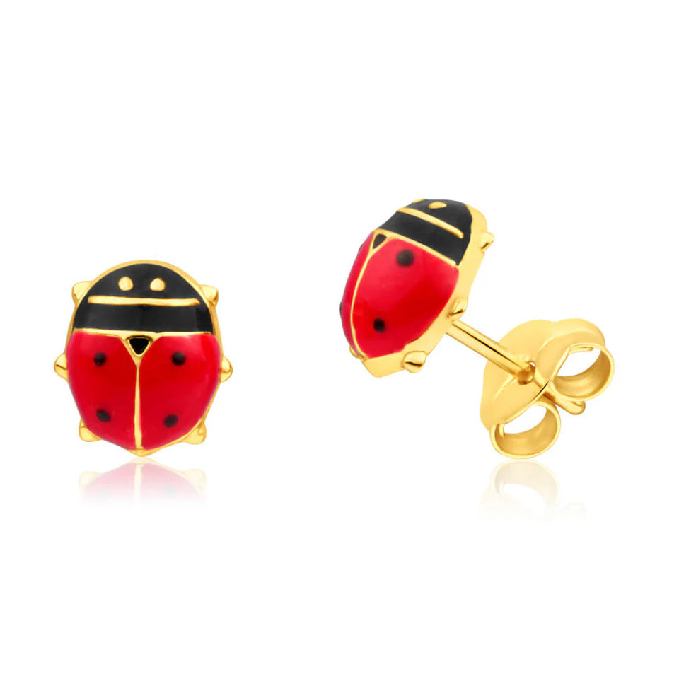 Alexa - Gold Lucky Ladybird Stud Earrings for Women