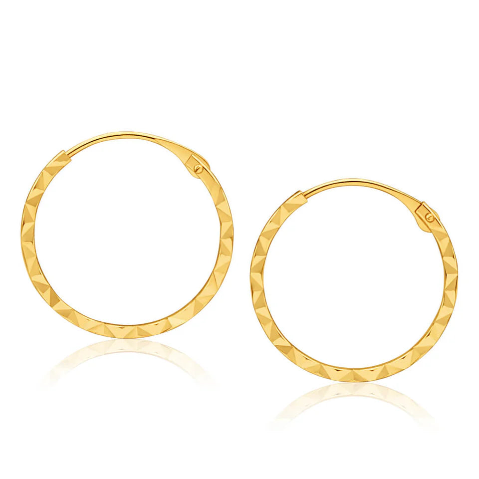 Aleena - Gold Diamond Cut Sleeper Earrings for Women