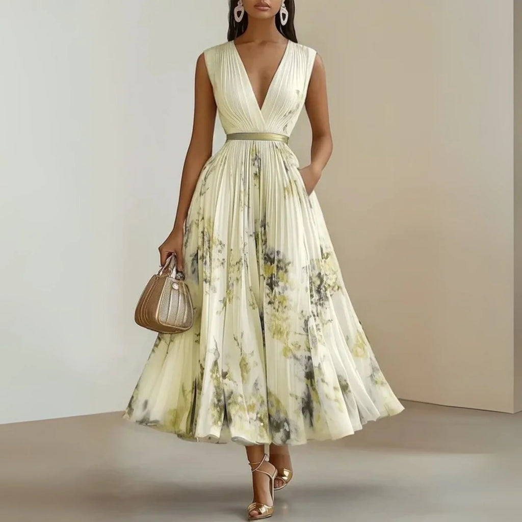 Matilda - Pleated Sleeveless Maxi Dress for Women