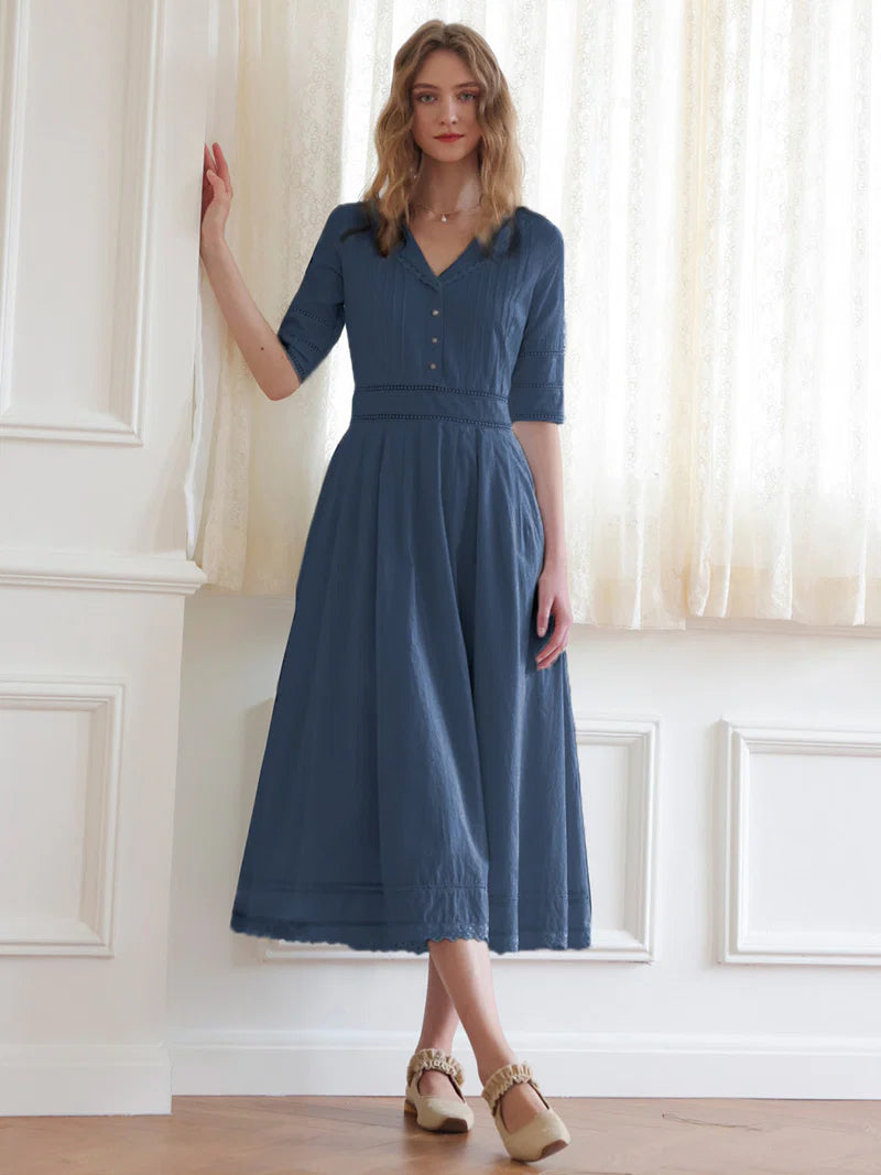 Renee - Emerald Green Midi Dress Elegant Womens Style