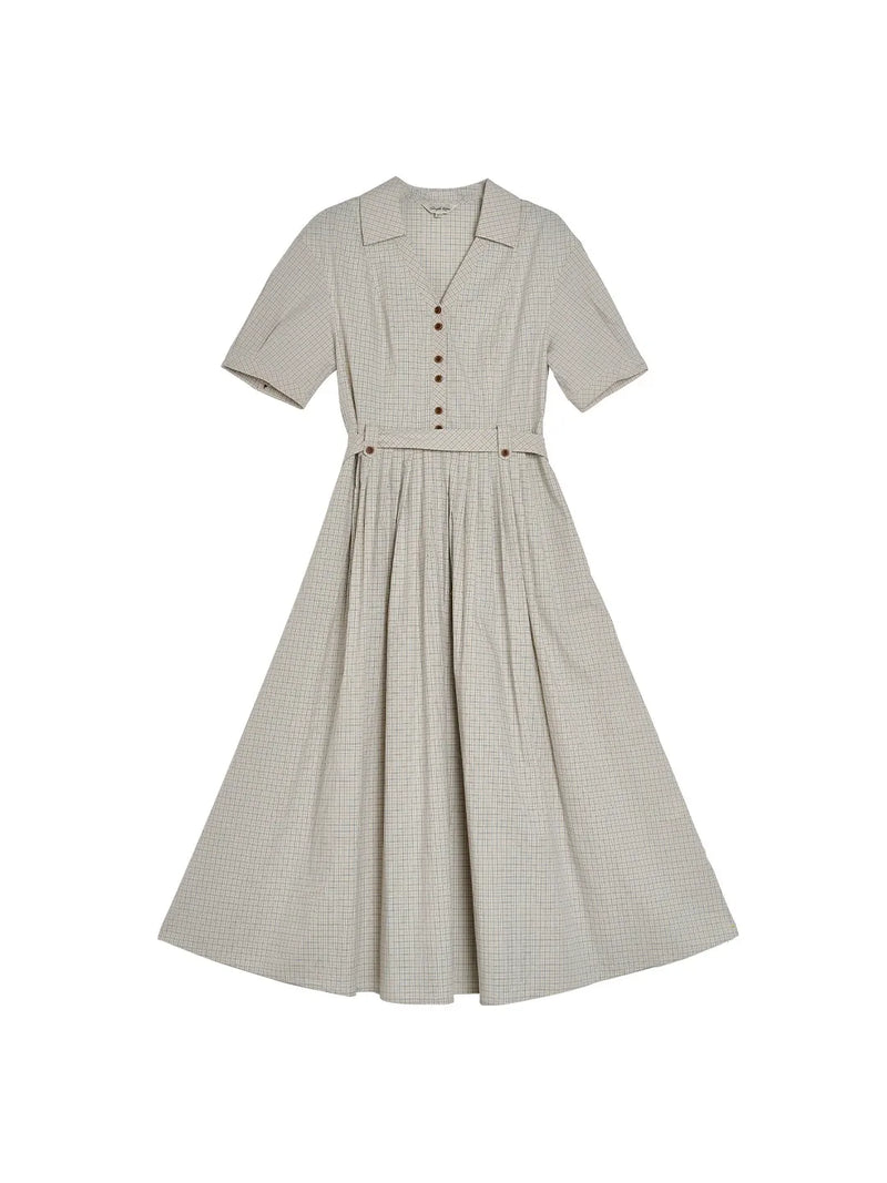Annette - Jamie Lapel Elegant Midi Dress Women