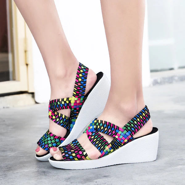 Sophia - Womens Wedge Platform Breathable Comfort Sandals