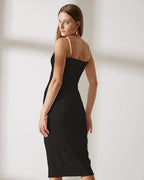 Alyssa - Water Ripple Textured Cami Dress Elegant