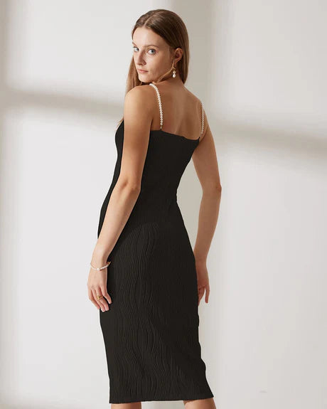 Alyssa - Water Ripple Textured Cami Dress Elegant