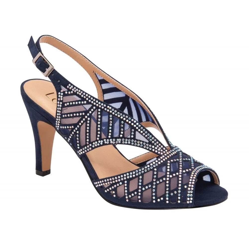 Ava - Lotus Navy Classic Occasion Sandal for Women