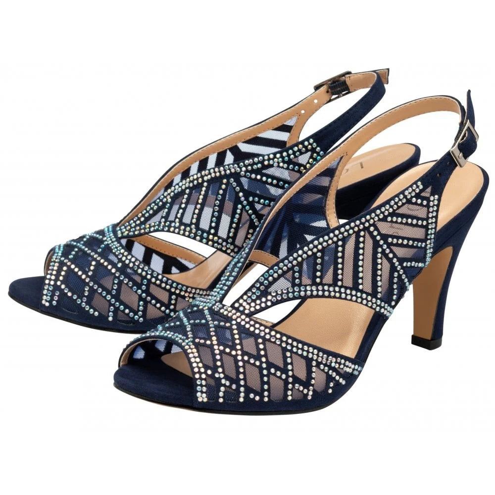 Ava - Lotus Navy Classic Occasion Sandal for Women