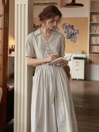 Annette - Jamie Lapel Elegant Midi Dress Women