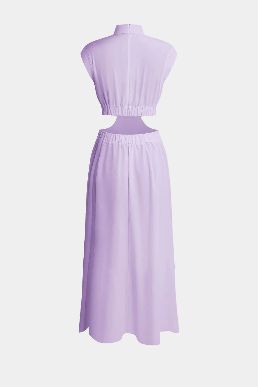 Adeline - Mock Neck Cut Out Ruched Maxi Dress Women