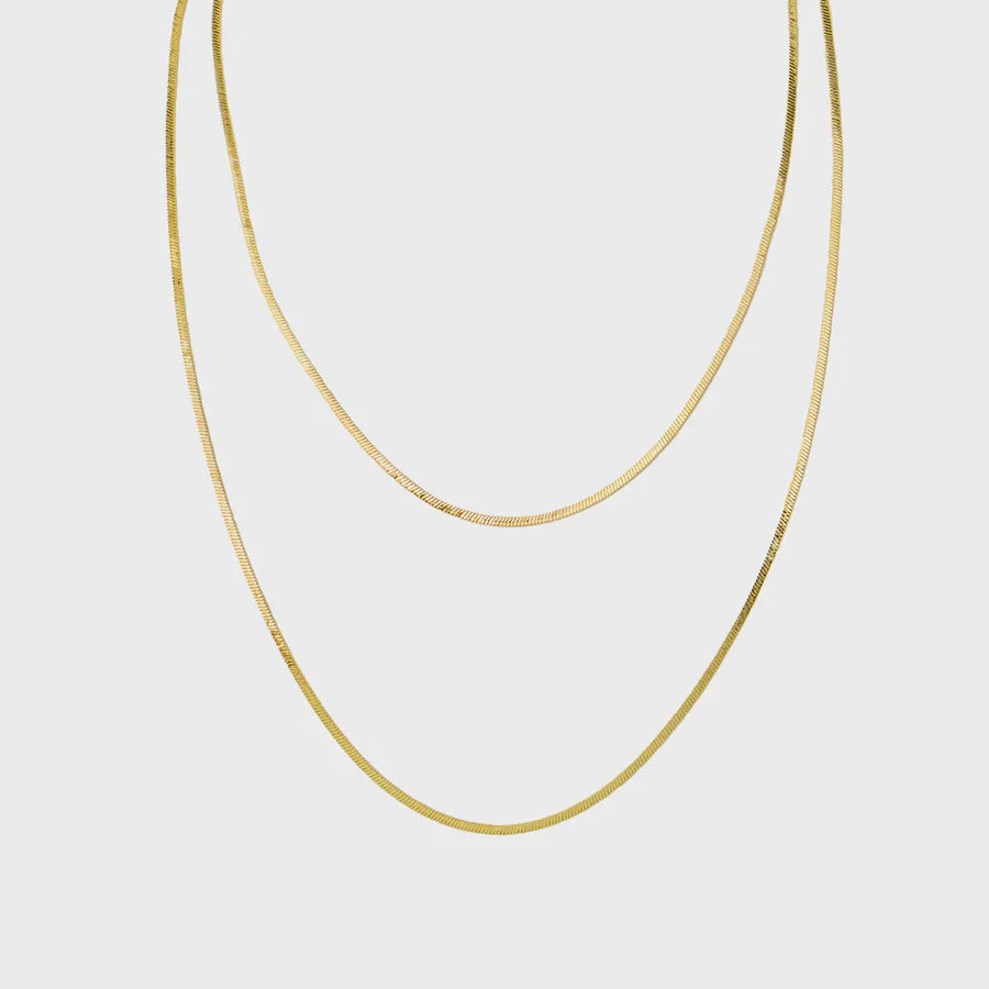 Annie - Gold Layered Snake Chain Necklace Women