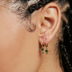 Andrea - Elegant Green Sleeper Earrings for Women