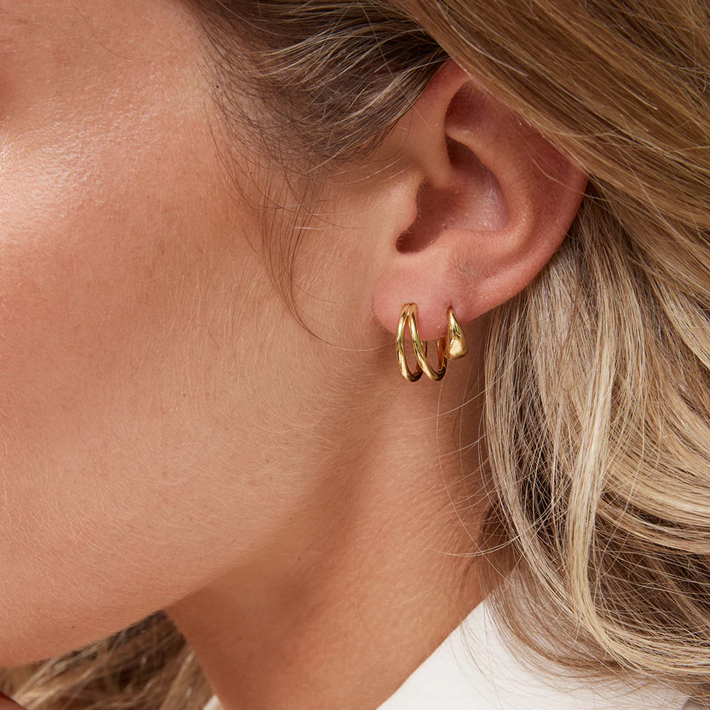 Anabel - Lindy Gold Sterling Silver Hoop Earrings