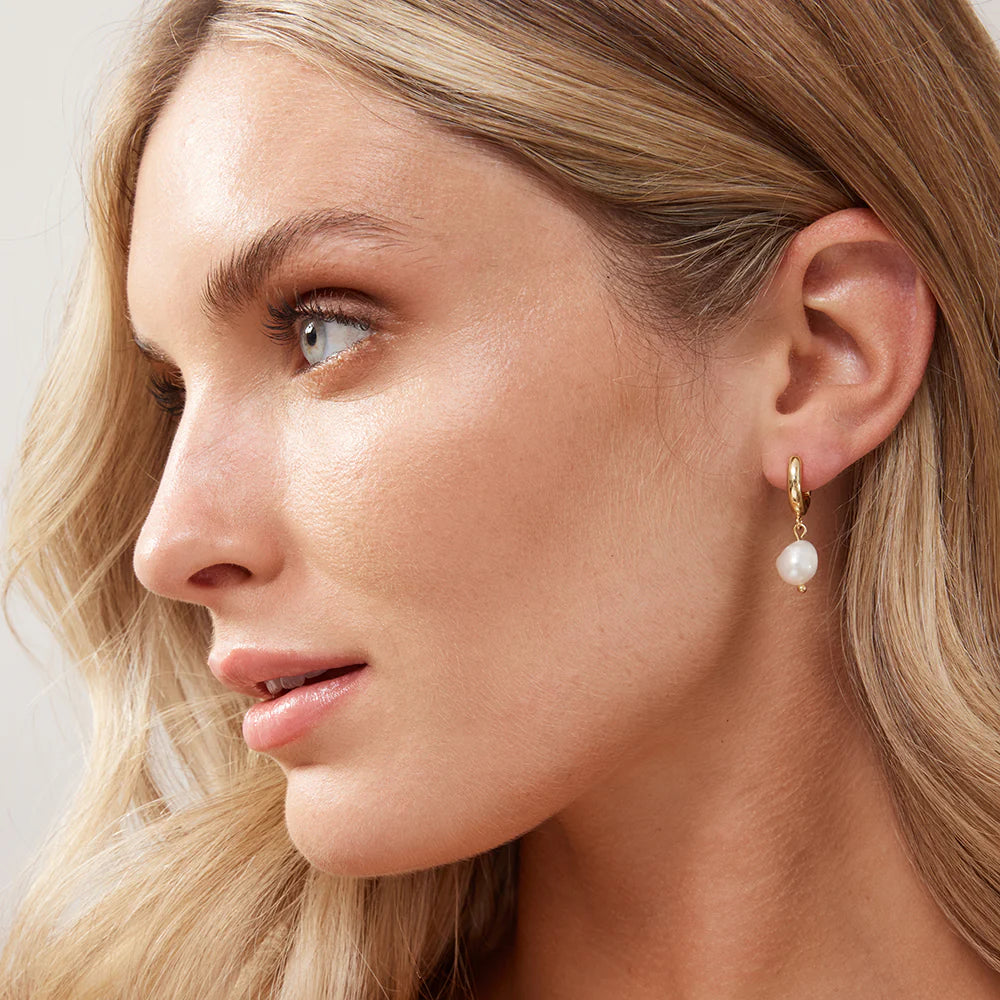 Amelia - Bethany Gold Pearl Sleeper Earrings Women