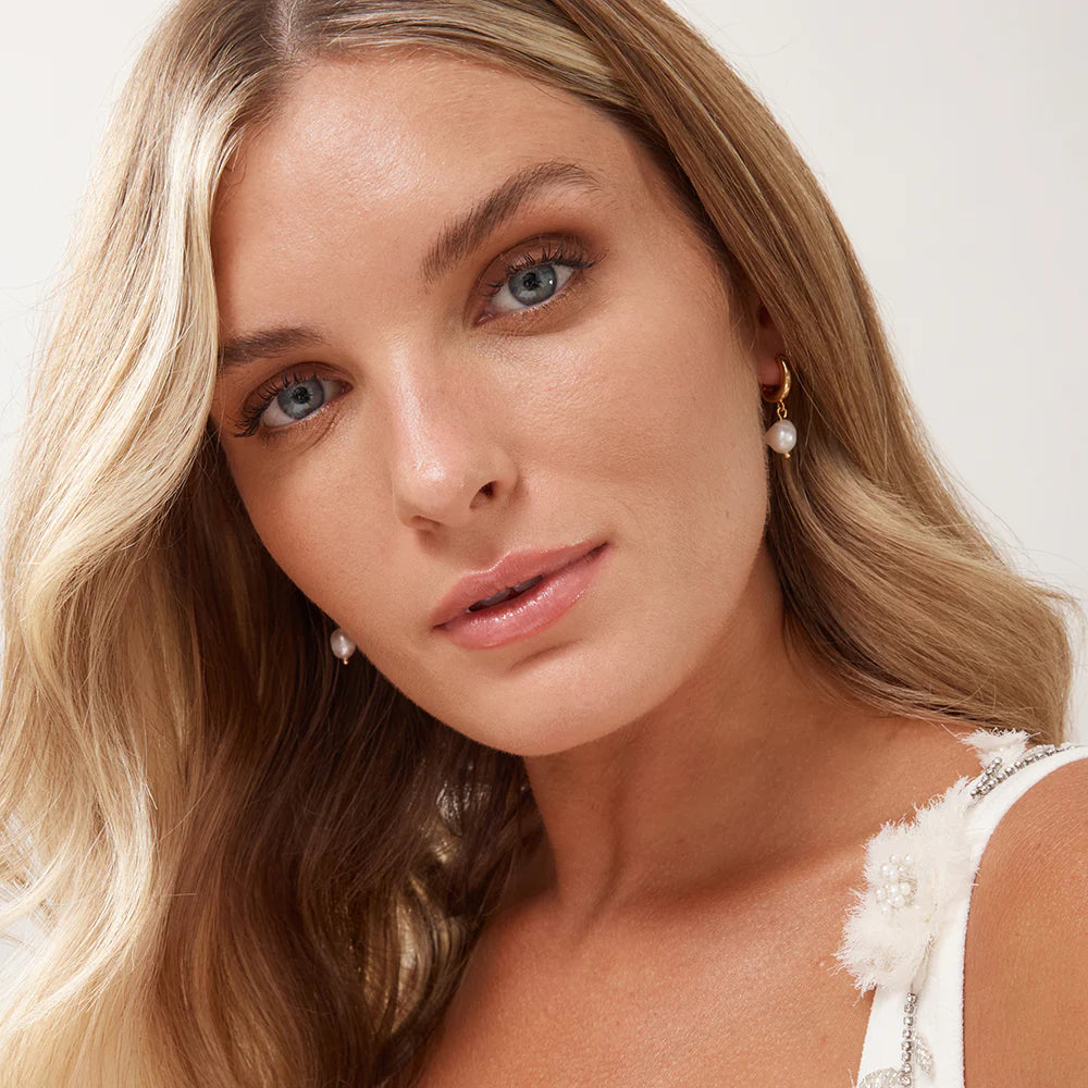 Amelia - Bethany Gold Pearl Sleeper Earrings Women