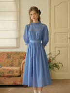 Amber - Averie Blue Panel Detail Midi Dress