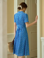 Tahlia - V Neck Floral Tea Dress Elegant Style