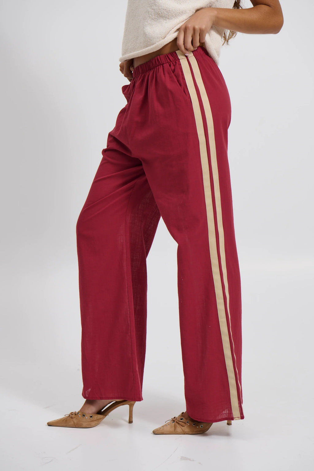 Adina - Maddie Wine Red Pants for Women