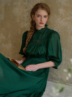 Monique - Emerald Green Womens Elegant Casual Dress