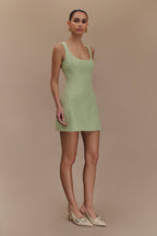Caitlyn - Pastel Green Elegant Mini Dress