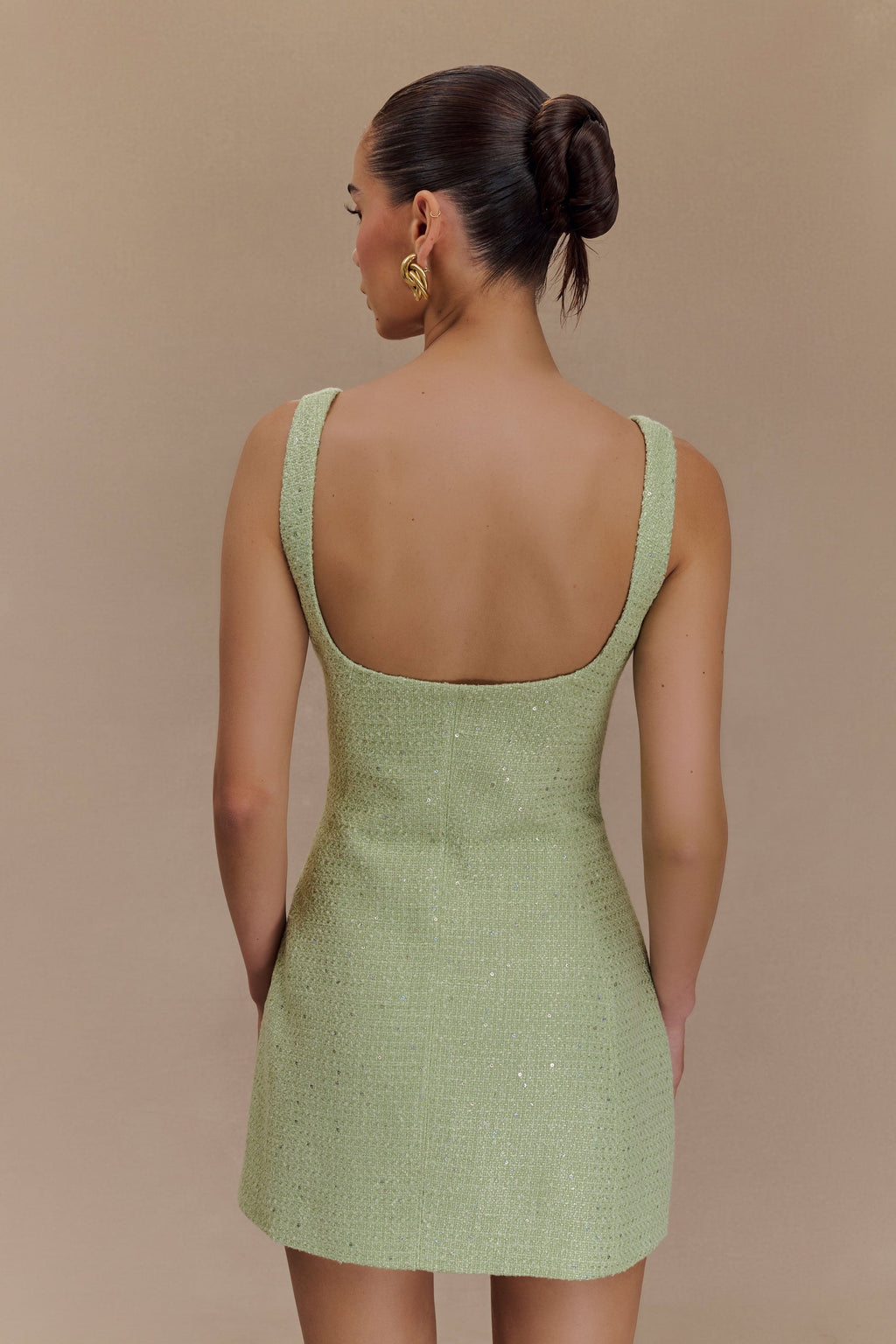 Caitlyn - Pastel Green Elegant Mini Dress