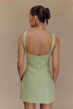 Caitlyn - Pastel Green Elegant Mini Dress