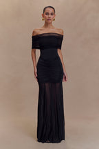 Chloe - Black Off Shoulder Maxi Dress Women