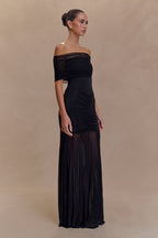 Chloe - Black Off Shoulder Maxi Dress Women