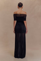 Chloe - Black Off Shoulder Maxi Dress Women