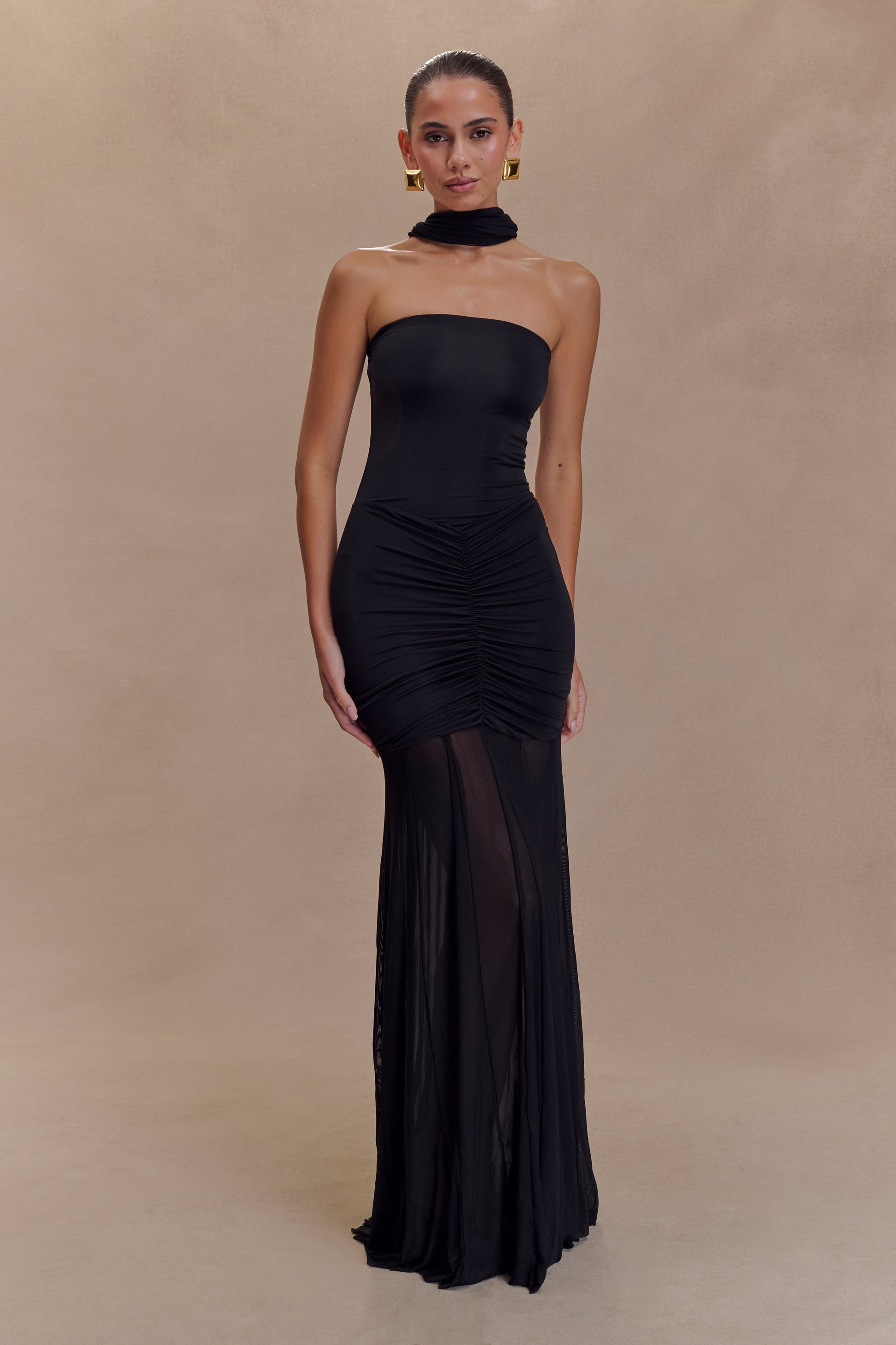 Chloe - Black Off Shoulder Maxi Dress Women