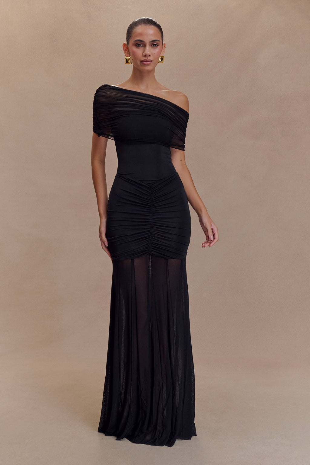 Chloe - Black Off Shoulder Maxi Dress Women