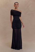 Chloe - Black Off Shoulder Maxi Dress Women