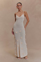 Courtney - Floral Nude Elegant Maxi Dress Women