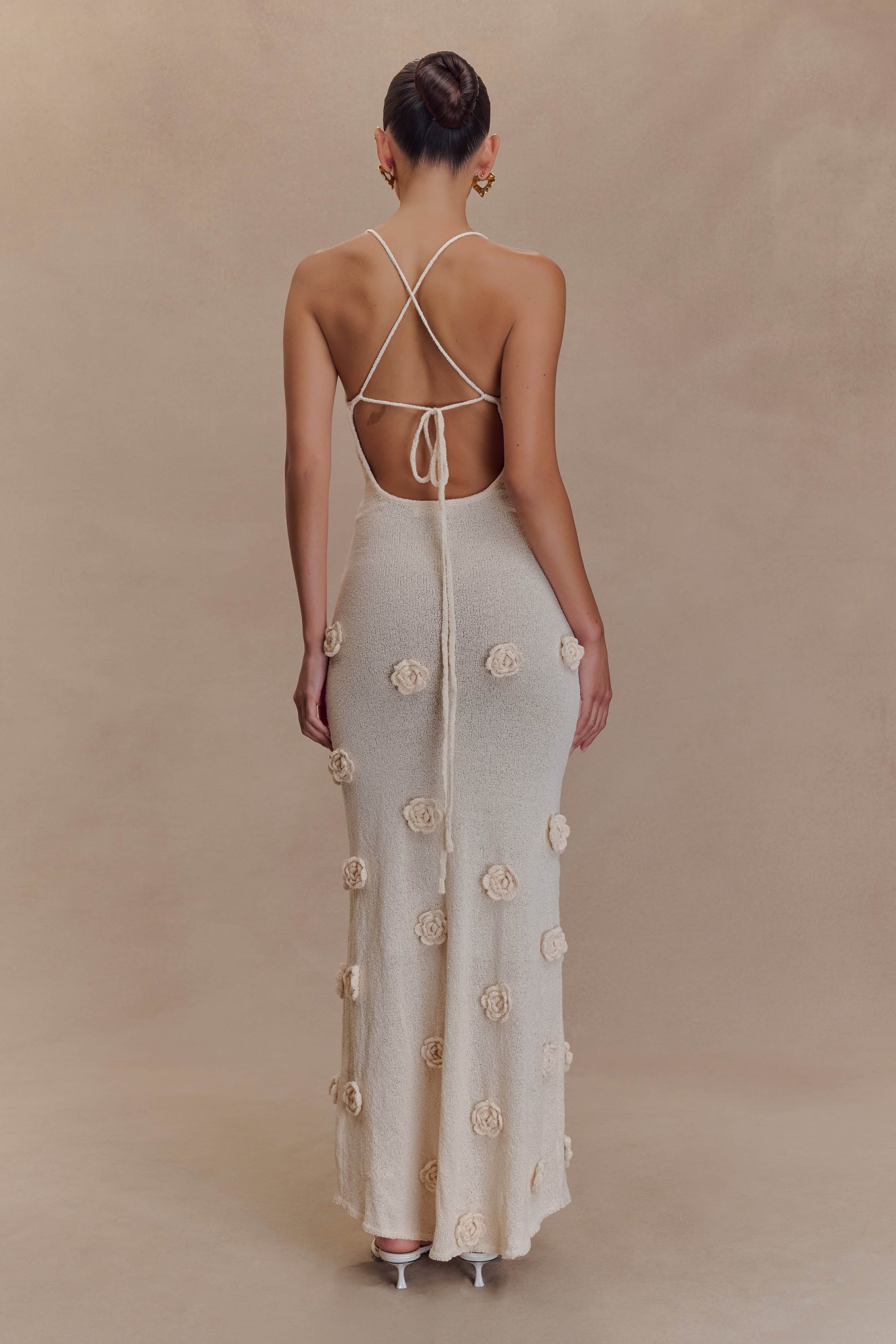 Courtney - Floral Nude Elegant Maxi Dress Women