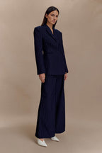 Carmen - Navy Pinstripe Pleated Set Women