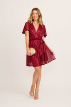 Albury - Amoretto Red Wine Sequin Evening Dress