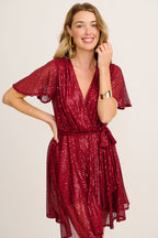 Albury - Amoretto Red Wine Sequin Evening Dress