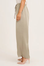 Ailsa - Stina Khaki Elegant Wide Leg Pants