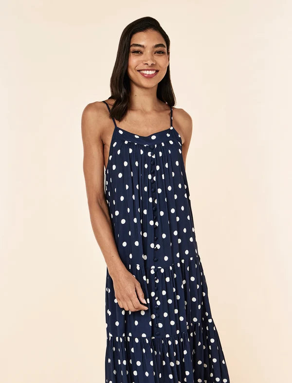 Emily - Spot Tiered Maxi Women’s Night Dress