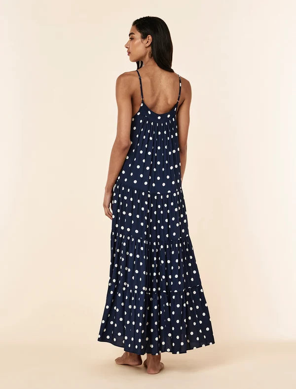 Emily - Spot Tiered Maxi Women’s Night Dress