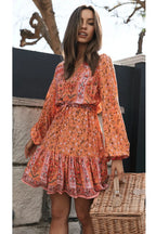 Emily - Orange Saffron Vacation Mini Dress