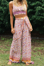 Lucy - Pink Floral Two Piece Pants Set