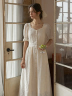 Astrid - Sweetheart Neck Puff Sleeves Dress
