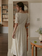 Astrid - Sweetheart Neck Puff Sleeves Dress