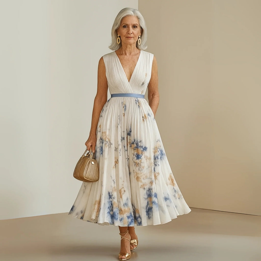 Matilda - Pleated Sleeveless Maxi Dress for Women