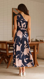 Ariana - Hadas Cobalt White Print Maxi Dress