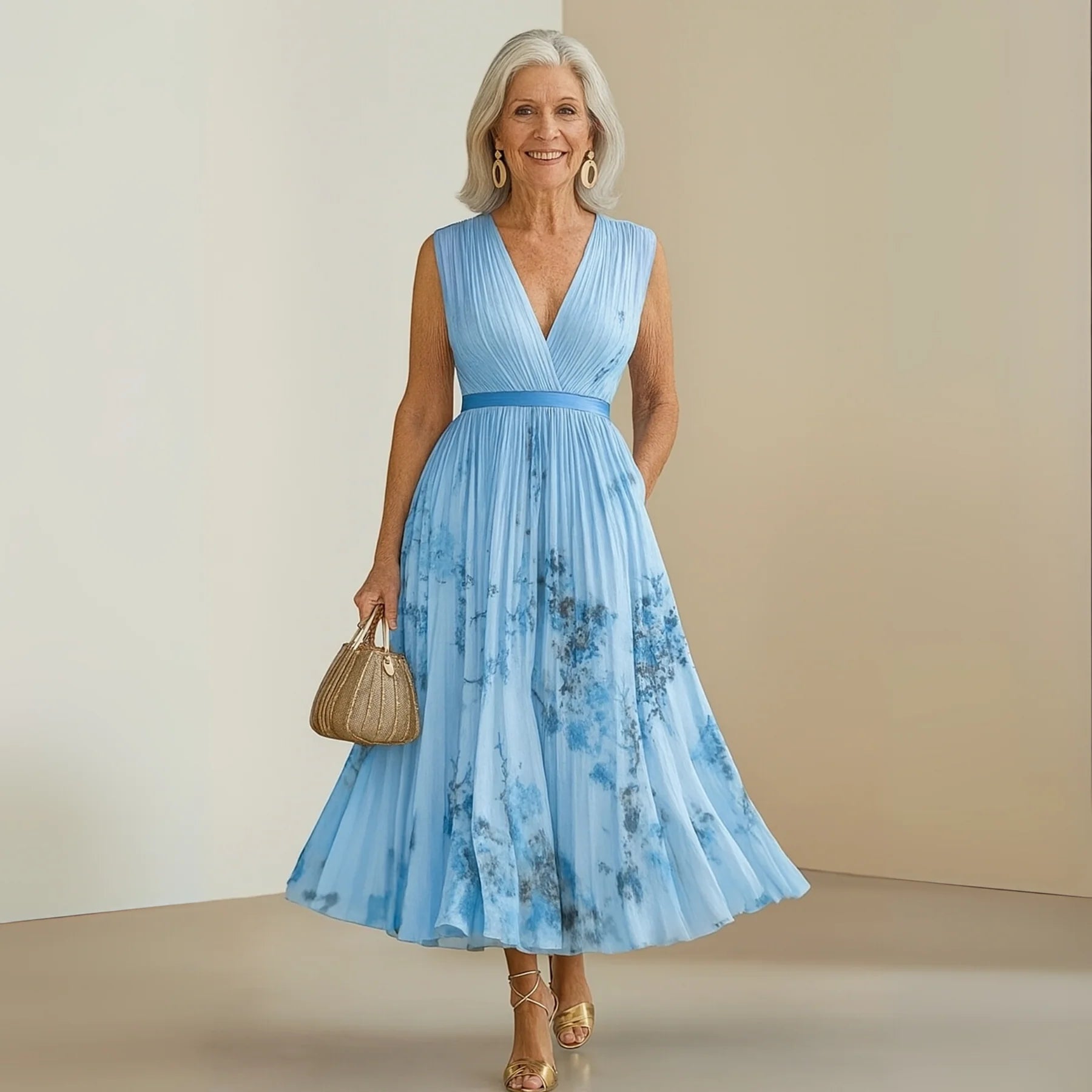 Matilda - Pleated Sleeveless Maxi Dress for Women
