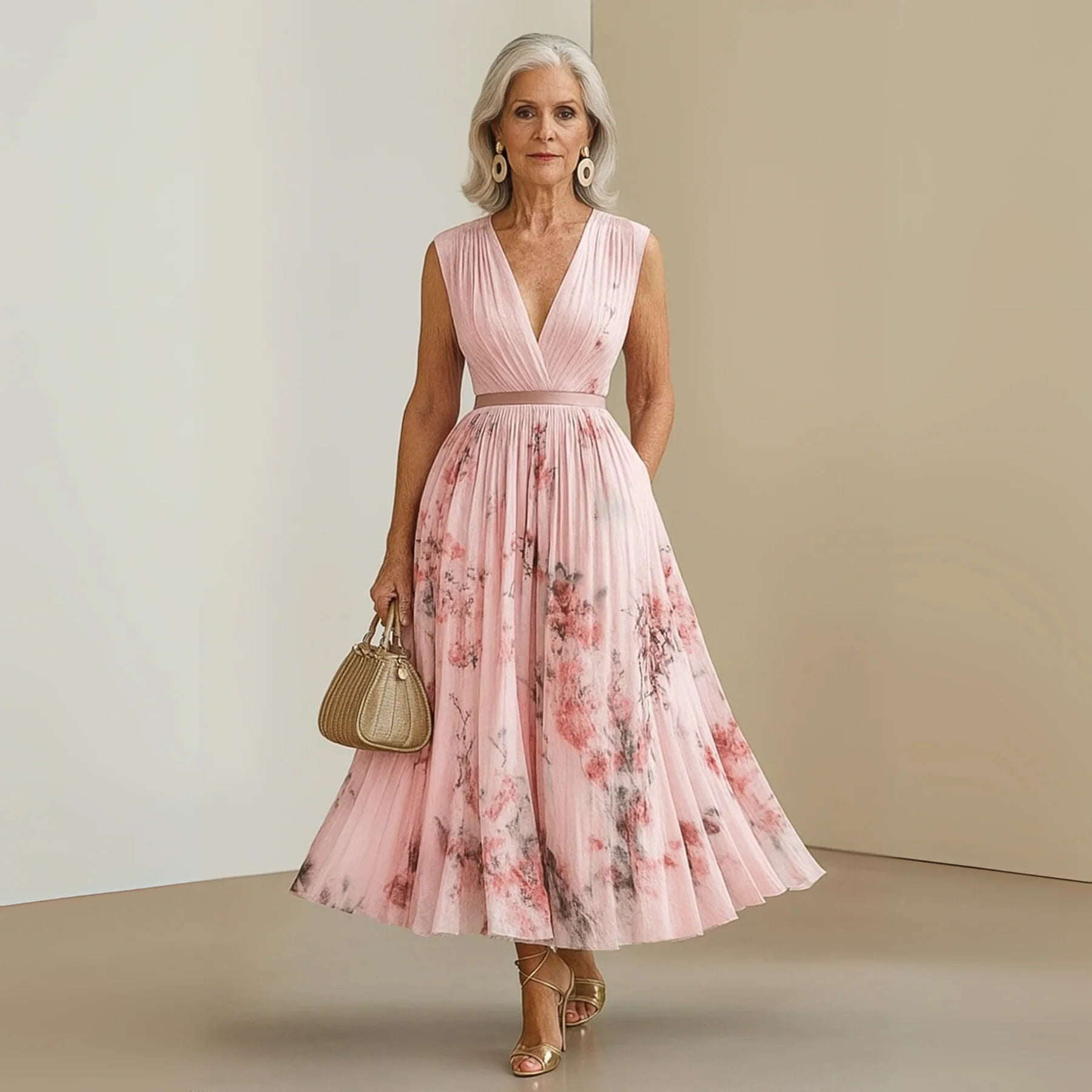 Matilda - Pleated Sleeveless Maxi Dress for Women