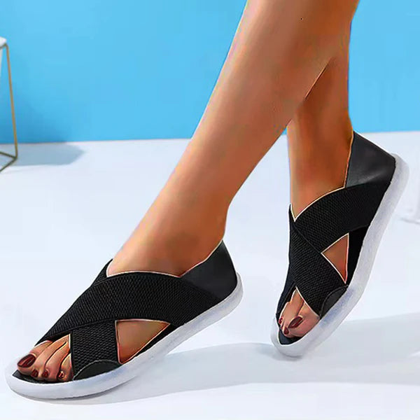 Emily - Womens Lightweight Cross Soft Sole Comfort Sandals